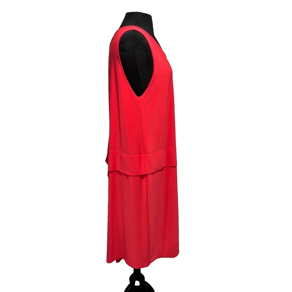 Sun Kim‎ Palm Beach Maxi Sleeveless Dress Size L Red Lagenlook NWT USA Made